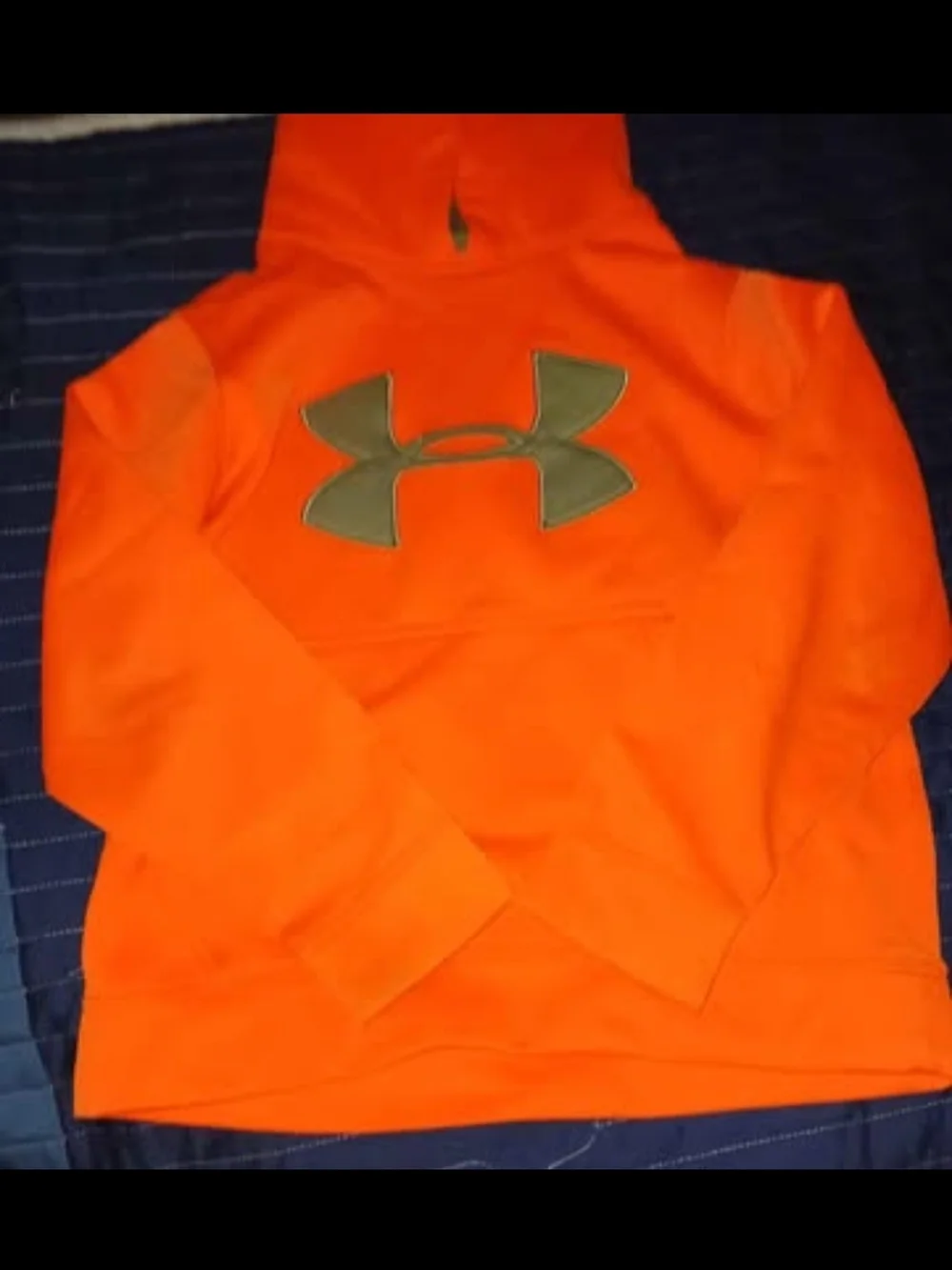 Under Armour Orange Kids Hooded Pullover with Gray Logo